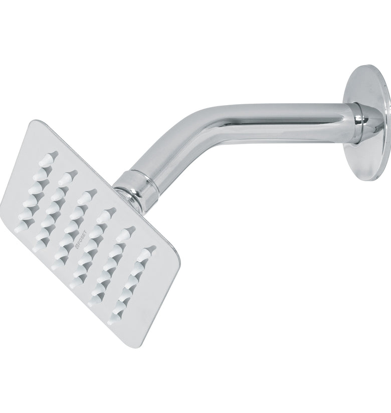 Regadera cuadrada 4', acero inox, con brazo, cromo, Túbig Foset 47734 R-413