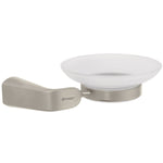 Jabonera con plato de vidrio, satinado, linea Riviera Foset 45221 RIA-74N