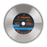Sierra circular para aluminio 12', 100 dientes, centro 1' Truper 12686 ST-12100A