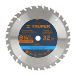 Sierra circular para madera 8-1/4', 32 dientes, centro 5/8' Truper 12682 ST-832